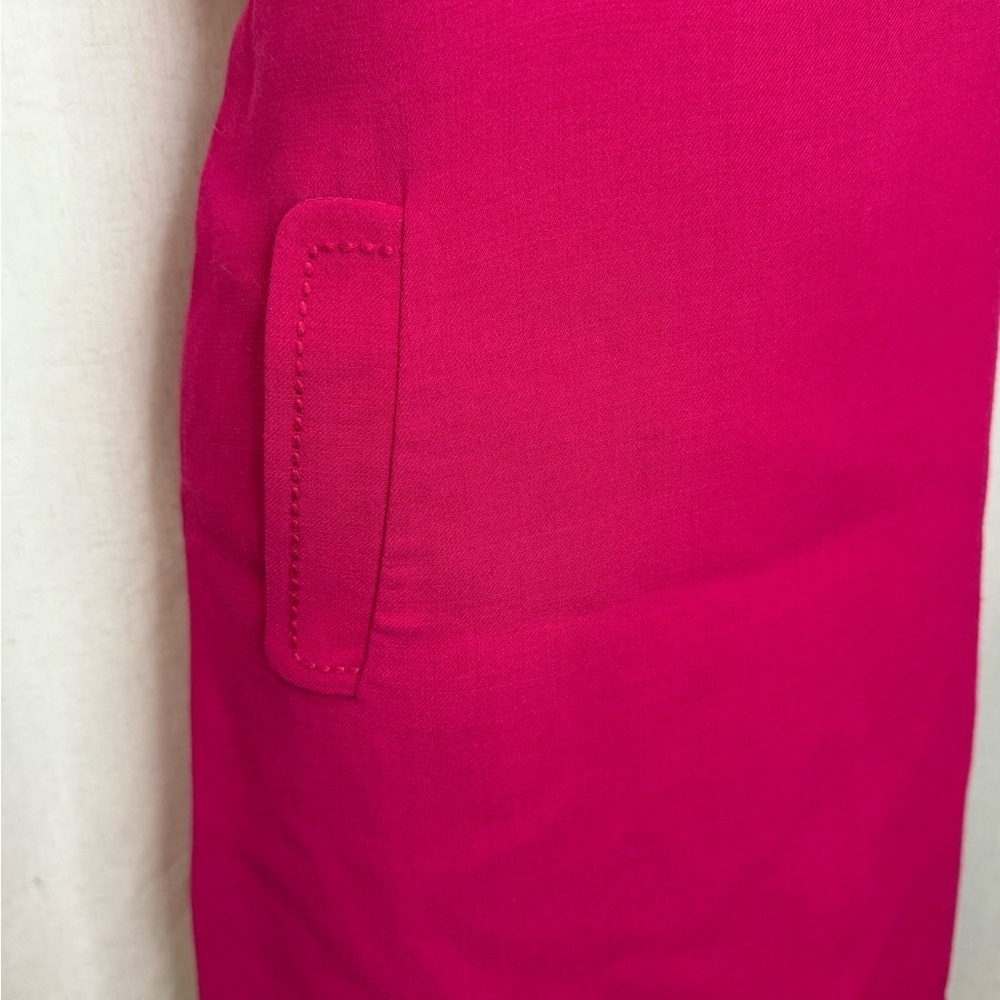 Kate Spade Hot Pink Shift Dress Size M Short Sleeve Pocket Detail Classic - Picture 3 of 9